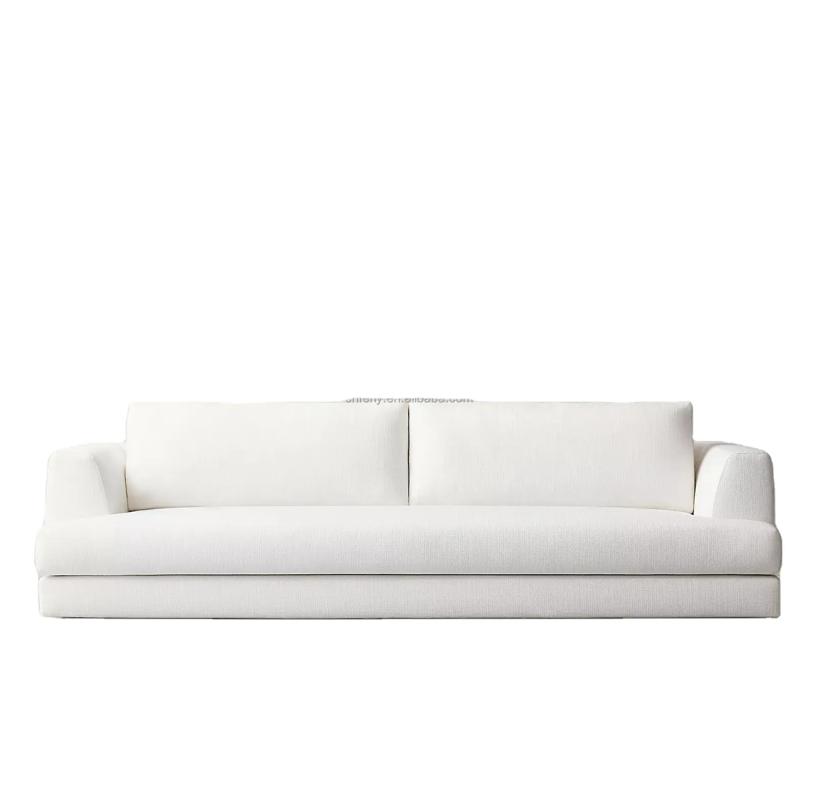 Oturma odası mobilya kanepe ev mobilya ince eğrileri ve aşağı karışımı yastıkları eğimli blok arms kanepe çift koltuklu kanepe
