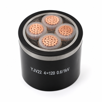 Câble d'alimentation YJV22 4 conducteurs XLPE blindé gainé PVC, conducteur en cuivre pur pour usage souterrain dans la construction 4*120mm²