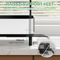WIREKING Support pour assiettes au-dessus de l'évier à 2 niveaux Organisateur de vaisselle de cuisine Rangement en acier inoxydable pour égouttoir à vaisselle