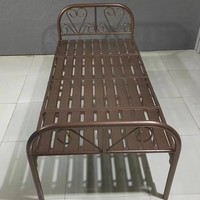Lit pliant simple en métal, best-seller de notre usine depuis 20 ans, idéal pour les hôtels et les chambres, avec cadre en fer, design durable et gain de place