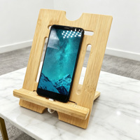 Support de téléphone en bambou naturel très vendu, support en bois portable et réglable pour le bureau, la maison et les appels vidéo