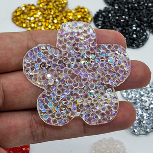 Hợp thời trang 5cm nhựa hoa Rhinestone vá sắt trên DIY may Phụ Kiện Vàng Bạc đỏ hồng long lanh đính hoa các bản vá lỗi - Product Image 5