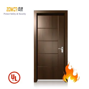 Mdf ghana bingkai hotel panel Cina dalam ruangan Veneer komposit kayu Solid Interior kamar tidur apartemen api rel pintu kayu