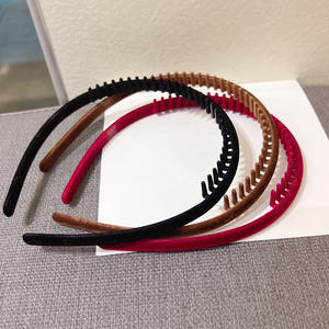 Pinza de pelo a presión de estilo coreano, pinza de pelo para adultos, red, <span class=keywords><strong>frente</strong></span> roja, pelo roto, diadema de terciopelo para lavar <span class=keywords><strong>la</strong></span> cara, diadema roja Simple - Product Image 3