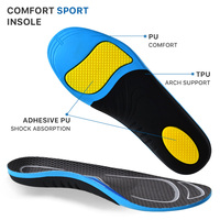 PU Sport et confort soutien de la voûte plantaire pied plat semelle intérieure orthopédique absorbant les chocs fasciite plantaire semelle intérieure de Sport orthopédique pour chaussure