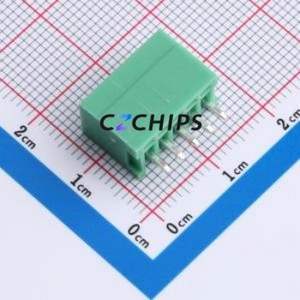MX2EDGVC-2.54-05P-GN01-Cu-A Plug-in Terminal Block Through hole,P=2.54mm Board-to-Board / Socket - Closed 1x5P 2.54mm Green - Product Image 2