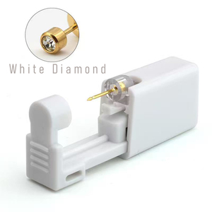 Kit de herramientas de perforación de nariz Individual de 2mm, Perno de diamante AB dorado incorporado, pistola de perforación de nariz automática de una sola vez, acero inoxidable dorado - Product Image 4