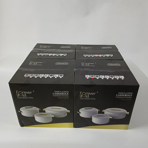 Casseruola di lusso da cucina isolata per alimenti in casseruola 3 pezzi Set di pentole scaldavivande casseruola - Product Image 6