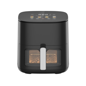 Nouveautés : Friteuse à air carrée 5L avec thermostat, surface de cuisson antiadhésive, contrôle numérique, sans huile, en acier inoxydable - Product Image 1