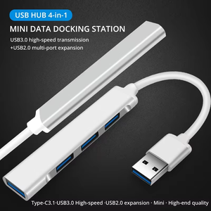 Mini USB3.0 <span class=keywords><strong>Hub</strong></span> 4-<span class=keywords><strong>C</strong></span>ổng Docking Station <span class=keywords><strong>Adapter</strong></span> OTG USB3.0/2.0 Tương Thích <span class=keywords><strong>Adapter</strong></span> Loại <span class=keywords><strong>C</strong></span> Cho Máy Tính Xách Tay Máy Tính Bảng Phụ Kiện Kho - Product Image 2