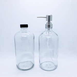 500ml 250ml 8 16 32 oz 16oz 32 oz flacon compte-gouttes en verre huile essentielle UV bouteille en verre noir avec pompe shampooing <span class=keywords><strong>savon</strong></span> liquide - Product Image 4