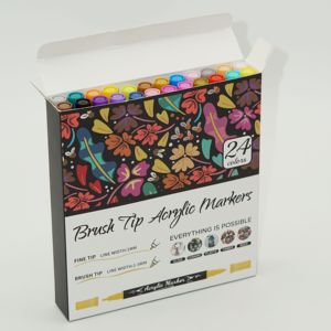 Lô hàng nhanh chóng 12/24/36/48/120 màu sắc đôi đã kết thúc bàn chải lời khuyên tốt Acrylic đánh dấu đi-ngày cửa sổ Thuế Đỏ uction nhà sản xuất - Product Image 4