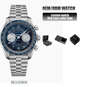 Caja de Reloj de Acero Inoxidable 304 de Lujo Personalizada OEM ODM para Reloj de Cuarzo, Resistente al Agua 5ATM, Cristal Resistente a Arañazos, con Puntero, a la Moda - Product Image 2