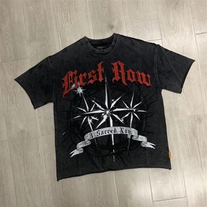 FIRST ROW Bestseller Nuova T-shirt <span class=keywords><strong>da</strong></span> Uomo a Maniche Corte in Cotone, <span class=keywords><strong>Abbigliamento</strong></span> <span class=keywords><strong>Hip</strong></span>-<span class=keywords><strong>hop</strong></span> Americano <span class=keywords><strong>da</strong></span> Strada - Product Image 2