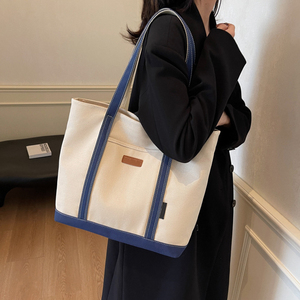 Bolsas de Lona Grandes y Resistentes para Mujer, con Logotipo Personalizado, Bolsa de Lona de Algodón con Bolsillo Exterior, Gran Venta - Product Image 1