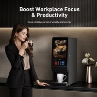 Distributeur de café commercial de table, 2 options de boissons, café instantané froid et chaud pour bureau et hôtel