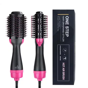 Оптовые продажи диффузор волос воздуходувки-Оптовая продажа, гостиничная цифровая розовая профессиональная воздушная щетка для одного шага, распылитель, салонный Фен