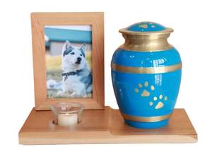 Cadre photo commémoratif pour animaux de compagnie de <span class=keywords><strong>6</strong></span> pouces avec coupe en verre et tablette commémorative temporaire pour contenir les cendres, les dents, les cheveux et les os - Product Image 3