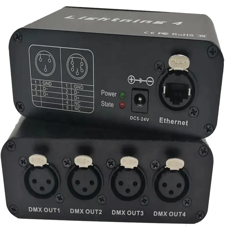 Wholesales आपूर्ति 512 चैनलों मानक DMX Dimmer के नेतृत्व में मैनुअल स्विच ईथरनेट Artnet DMX 4 ब्रह्मांड नियंत्रक का नेतृत्व किया