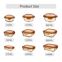 Vente en gros de contenants de stockage alimentaire en verre hermétiques, adaptés au réfrigérateur, ensembles de boîtes à lunch avec couvercles à fermeture pour la cuisine