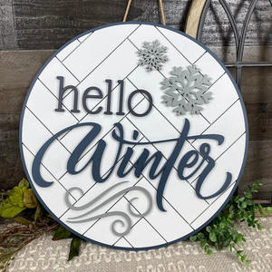 木製パッチワーク装飾塗装ピーチ新年クリスマスハロウィーン吊りドアプレートガーランド - Product Image 5