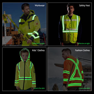 Yüksek gümüş bölümlenmiş parlayan yansıtacak kumaş kızdırma karanlık yansıtıcı kumaş bant <span class=keywords><strong>Glow</strong></span> karanlık dokuma iş elbisesi için - Product Image 6