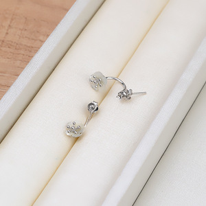 Ensemble de bagues d'oreille en argent S925 personnalisées, motif coquillage et fleur, inspiré de Song Hye Kyo, avec chaîne de ceinture, support d'accessoires DIY 1289 - Product Image 4