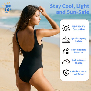 <span class=keywords><strong>Maillot</strong></span> de bain une pièce à manches longues pour femme, combinaison de surf multifonction UPF50+ avec fermeture éclair avant et soutien-gorge intégré - Product Image 4