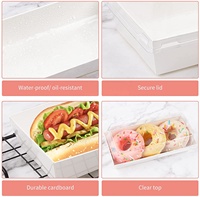 Boîtes transparentes de luxe Rectangle Bento gâteau chocolat boîte emballage Transparent alimentaire bonbons beignet boîte avec couvercles en PET