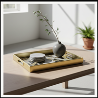 Ensemble de plateaux de service de luxe, dix motifs abstraits de cartes, PP, MDF, PVC, pour table basse, restaurant, maison, hôtel, service