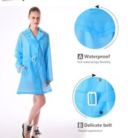 Maßgefertigte Hochwertige Langlebige Wiederverwendbare EVA Modische Wasserdichte Regenjacke für Frauen Erwachsene Mittellang für Wanderungen