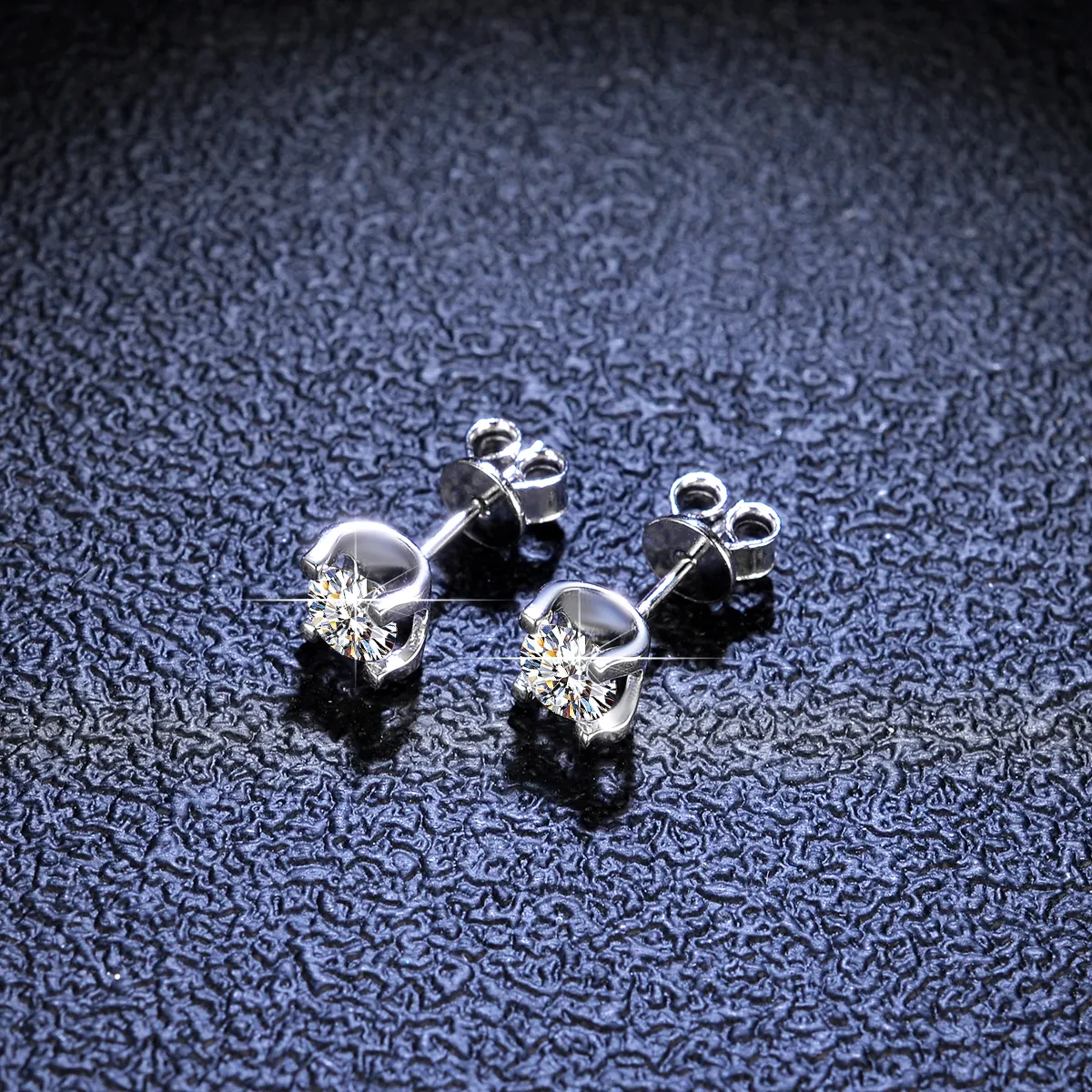 Fine Jewelry lady's Ear Ornaments orecchini Moissanite orecchini a bottone 925 argento rotondo rosa giallo nero portagioie ortodosso fai da te