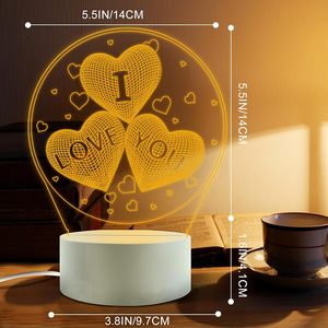 3D Illusion <b>LED</b> Modern DIY <b>Night</b> <b>Light</b> Creative Cartoon Mini Warm Acrylic Dimmable USB Recharge Bedroom Table Desk Lamp - Product Image 3