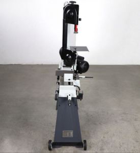 Sierra de cinta horizontal semiautomática para metales pequeños con cilindro hidráulico y transmisión por correa de tubo de aluminio y madera metálica - Product Image 3