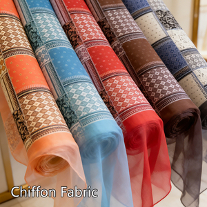 Tissu en mousseline de soie de haute qualité en gros Échantillon gratuit Tissu en mousseline de soie imprimé personnalisé - Product Image 1