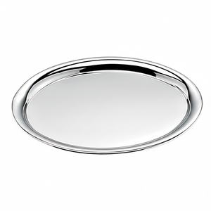 Plateau ovale élégant et moderne en acier et acier inoxydable 255x19,3 mm, plateau brillant pour servir les aliments, décoratif et écologique - Product Image 2