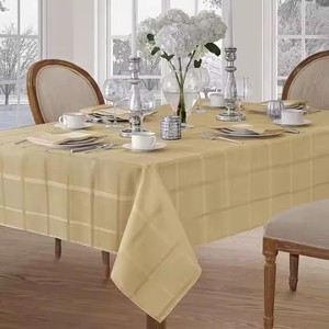 Skymoving New Jacquard Design <strong>Table</strong> Cloth Elegance Plaid Tablecloth for Decoration <strong>Tables</strong> 140gsm <strong>Polyester</strong> Waterproof Tablecloth - Product Image 5