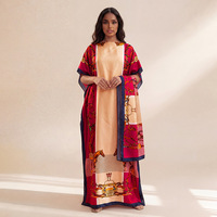 Robe longue ample en polyester imprimée élégante pour femme, grande taille, sans manches, style boubou kaftan musulman, collection Printemps 2026, transfrontalière, africaine