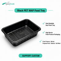Groothandel wegwerp PET gasflush verpakking tray supermarkt MAP tray voor vers gesneden fruit