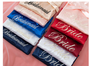 Vestaglia taglie forti abbigliamento da notte in seta di ghiaccio abito da notte sposa damigella d'onore accappatoio da donna - Product Image 6