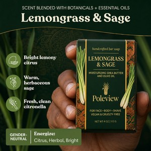 Jabón Facial y Corporal Artesanal de Hierba Limón y Salvia con Aceites Esenciales, Marca Privada Personalizada - Product Image 2