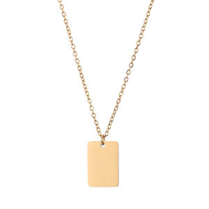 À la mode géométrique carré pendentif collier en acier inoxydable deux tons or argent minimaliste bijoux de mode pour les femmes Offre Spéciale - Product Image 6