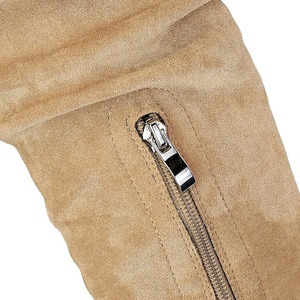 รองเท้าบูทหนังกลับแบบสวมสูงถึงเข่า รุ่น 8288 สำหรับผู้หญิง มีซิปด้านข้าง จีบระบาย ทรงพอง ช่วยให้ดูผอม ส้นกลาง ทรงสูงแบบนักรบ - Product Image 4