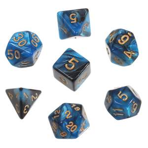 Lot de 7 dés polyédriques DND style gemme craquelée bicolore, vente en gros, offre spéciale - Product Image 4