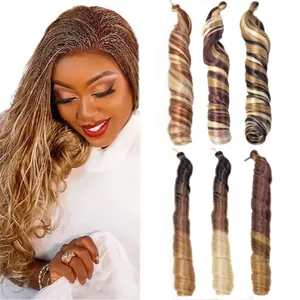 Chorliss Prestreched Shiny French Curl Synthetic Loose Body Wave Spiral Curl 24'' Silky African Crochet Braids Hair Extensions