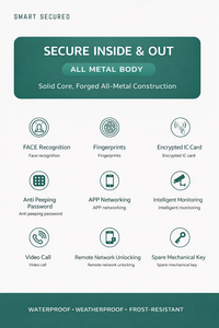 Smart Home Security 3D Face Recognition Fully Automatic Door <b>Lock</b> WiFi App Control <b>Digital</b> <b>Lock</b> with Rechargeable Battery - Product Image 3