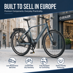 Vélo électrique 27,5 pouces avec transmission par courroie en carbone, moteur central VINKA 250W, batterie 36V 10Ah, freins à disque hydrauliques - Product Image 4