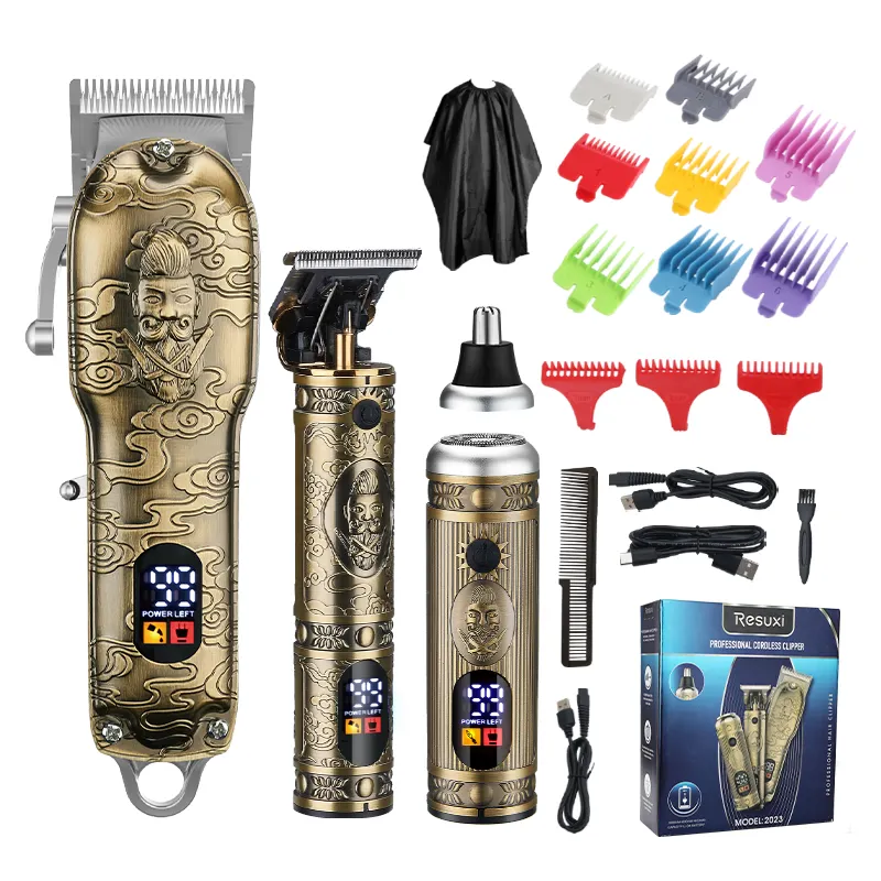 Professional Rechargeable Resuxi JM-2023 Electric Replacement Blade Men's Barber Machine Hair Trimmers Clipper Set 10w 3 Hours