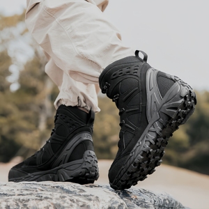 <span class=keywords><strong>Nouvelles</strong></span> bottes de randonnée à semelle épaisse avec hauts hauts pour les sports de plein air pour hommes, <span class=keywords><strong>chaussures</strong></span> de randonnée antidérapantes, résistantes à l'usure et respirantes - Product Image 3
