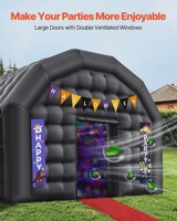 Tente de fête gonflable pour discothèque avec souffleur 680W, discothèque gonflable avec 2 fenêtres, maison cube gonflable pour événements, mariages et fêtes
